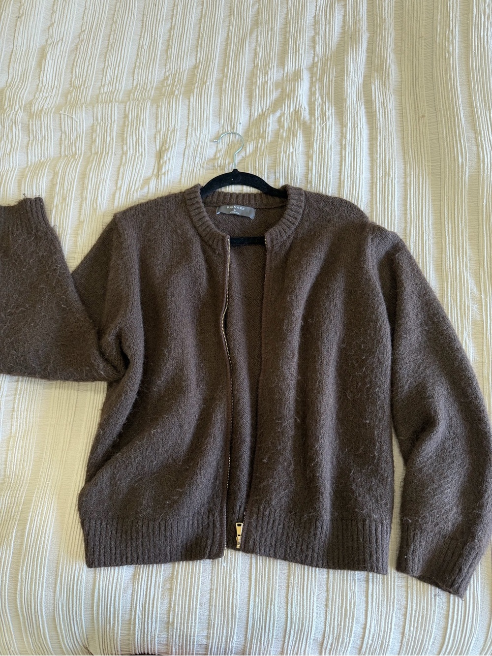 Cozy Brown Zip-Front Women's Sweater